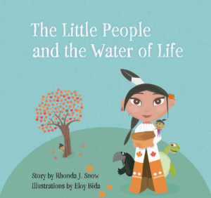 The cover of The Little People and the Water of Life has a girl standing with animals under a tree